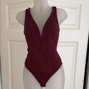 Red Bodysuit One Piece with Stylish Design